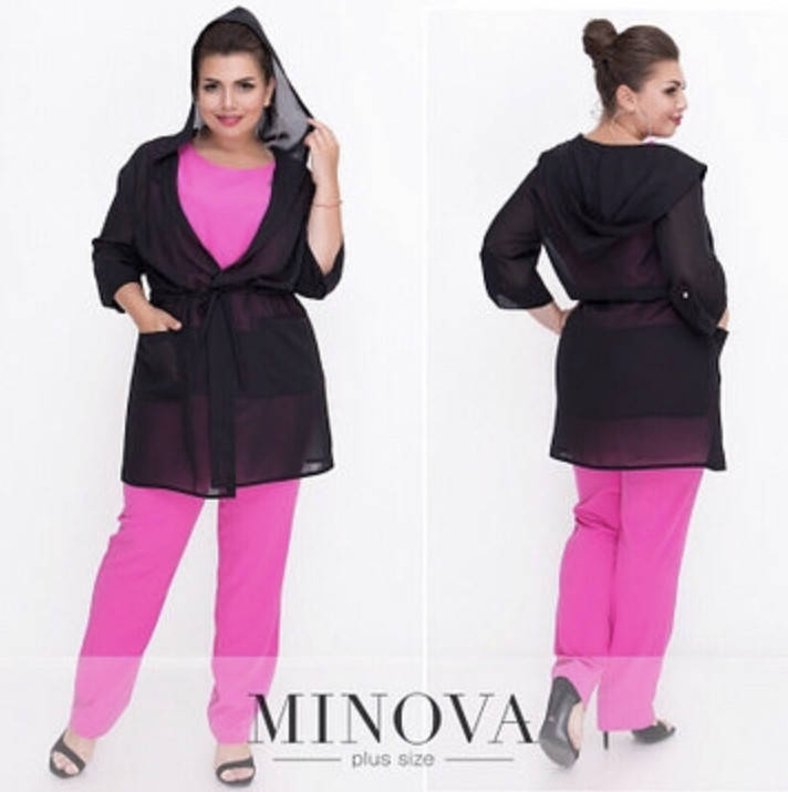 

Женский Костюм тройка увеличенных размеров.