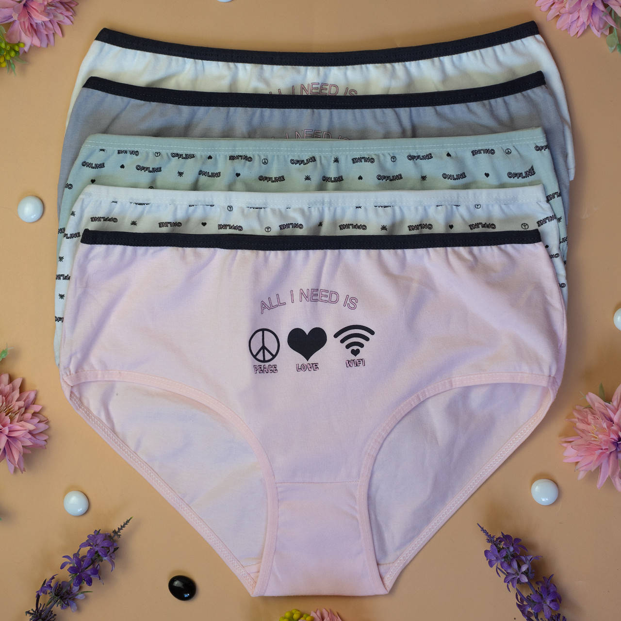 

Трусы слипы женские Donella Турция батал L, XL, 2XL, 3XL | 5 шт.