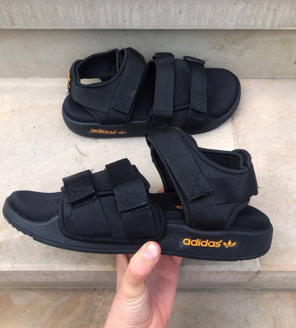 

Мужские сандалии Adidas Adilette Sandal Black (босоножки адидас адилет, черные), Черный