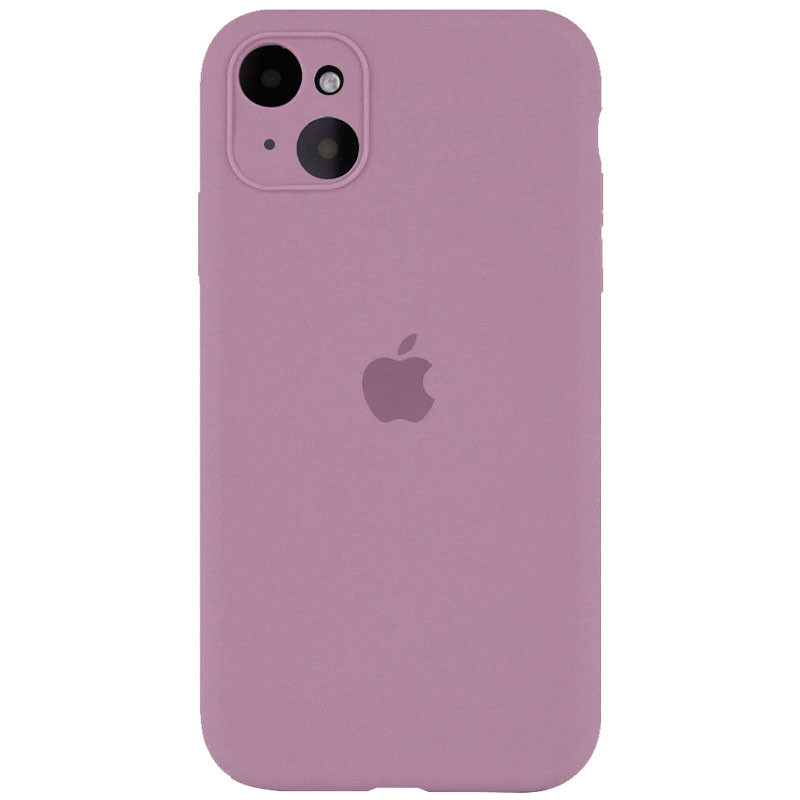 

Силиконовый чехол Full Silicone Case для iPhone 13 6.1" c закрытым низом и защитой камеры Светло-фиолетовый