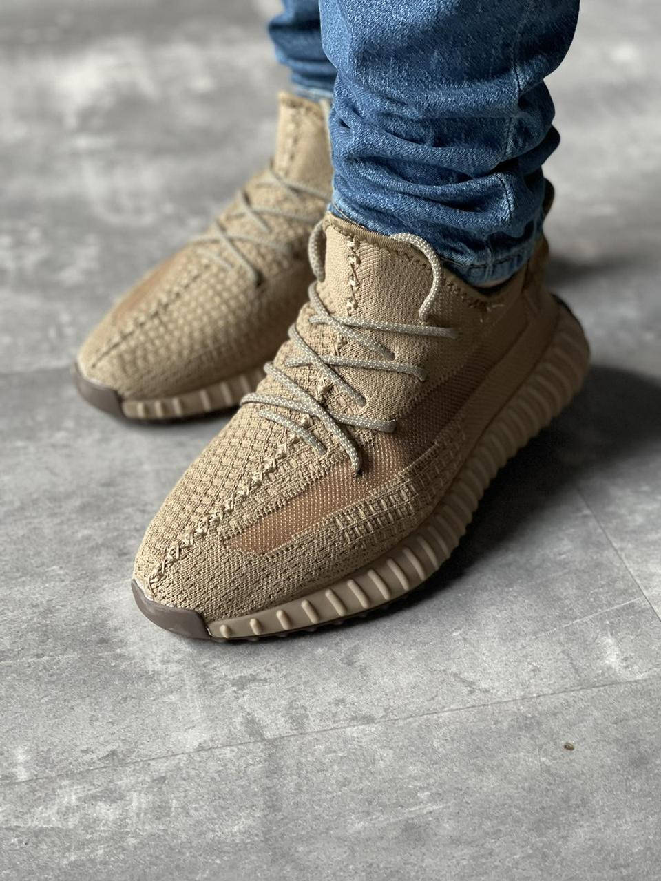 

Чоловічі кросівки Yeezy Boost 350 на літо Ізі буст рефлекторні коричневий. Кросівки сітка весна, літо, Коричневый