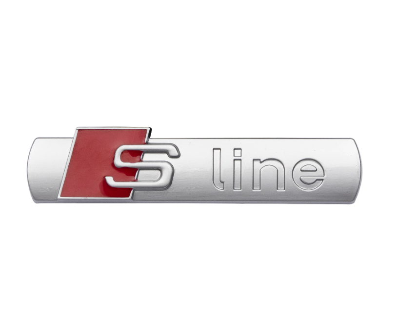 

Эмблема наклейка на переднее крыло S-line AUDI (Ауди) 72 х 15 мм Серебристая