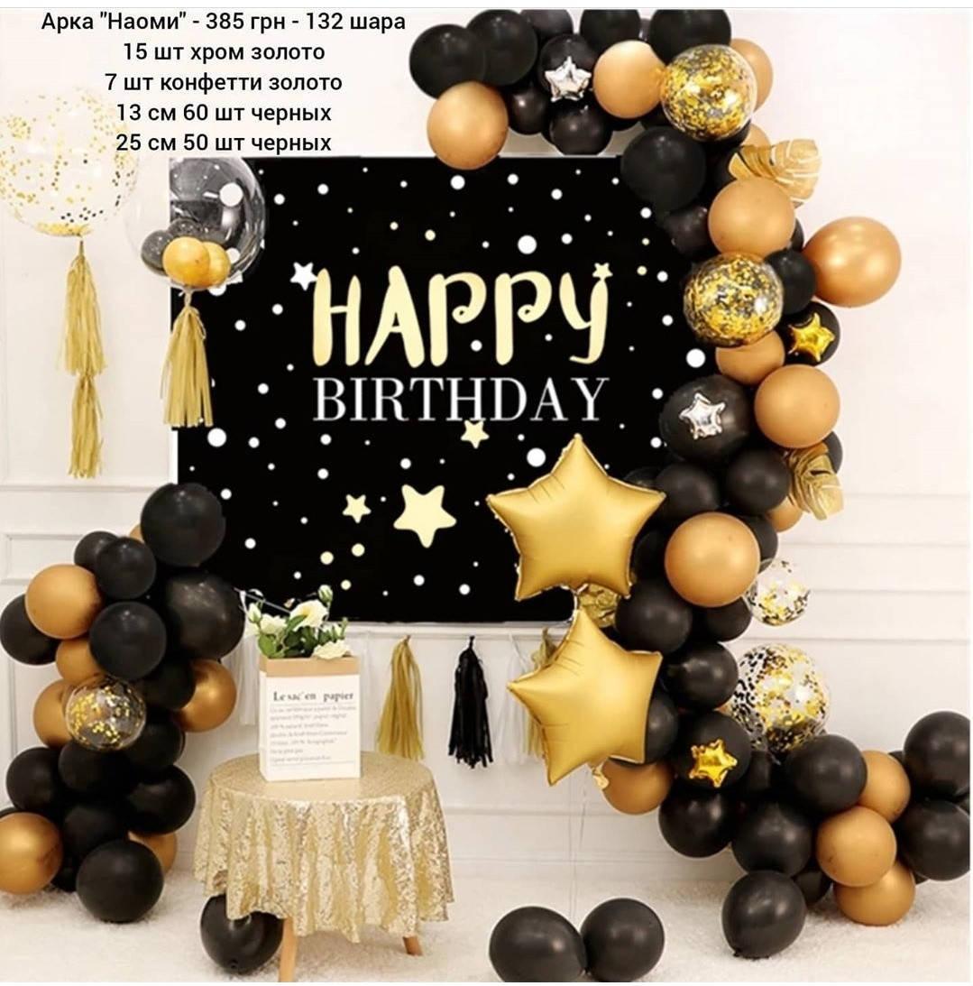 

Арка гирлянда из воздушных шаров НАОМИ, Черный