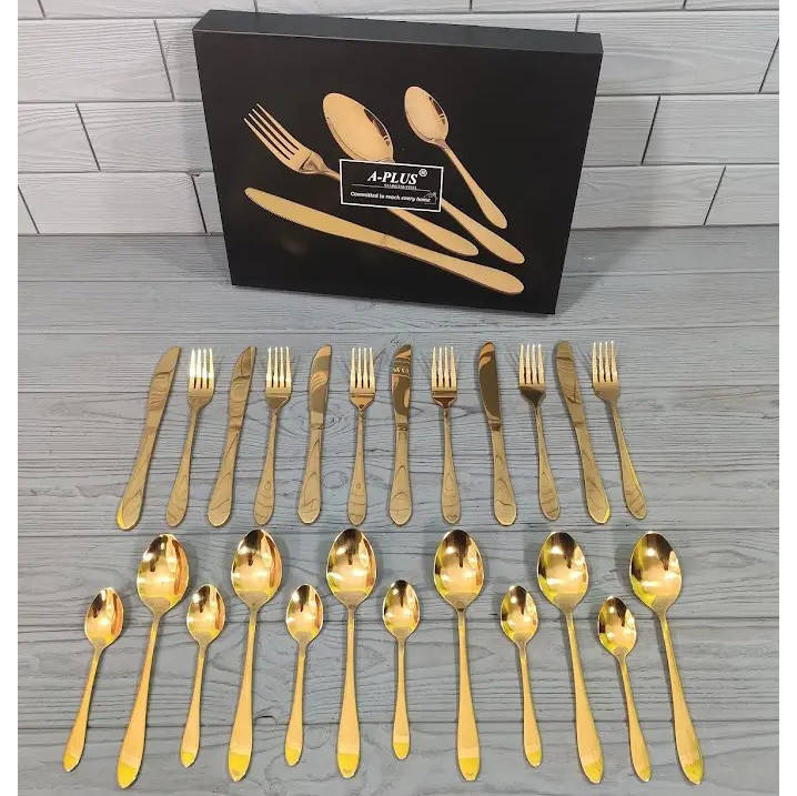 

Набор столовых приборов A-Plus 1421 Gold 24 предмета для 6 персон