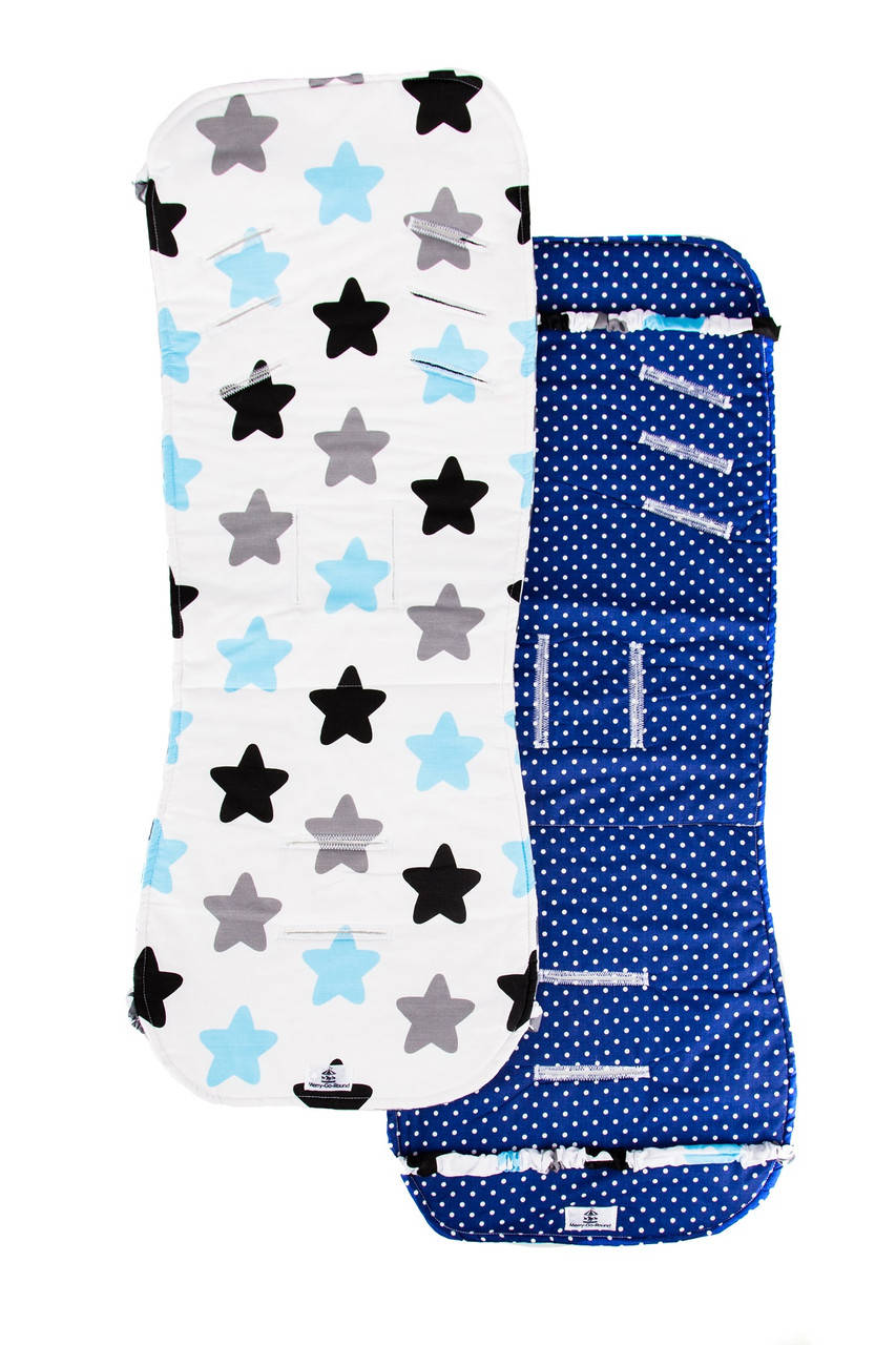 

Матрасик в коляску, Merrygoround, Stars blue, Разные цвета
