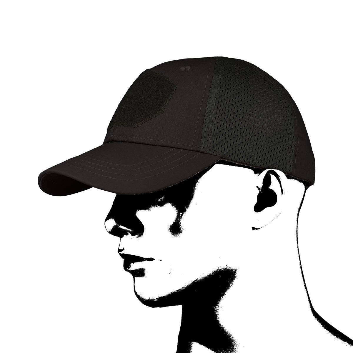 

Бейсболка сетчатая кепка защитная Camo Black, Черный