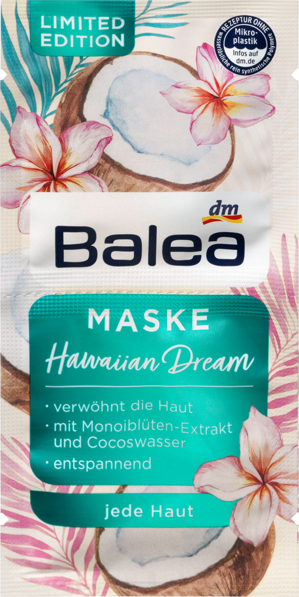 

Маска для лица Balea Hawaiian Dream, 2st. х 8 ml.