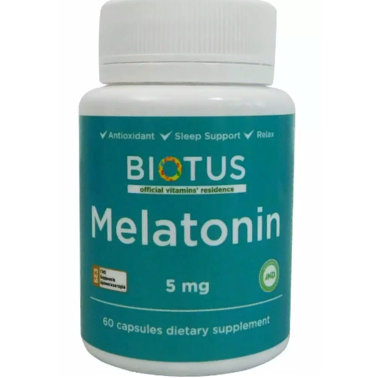 

Мелатонин, Melatonin, Biotus, 5 мг, 60 капсул