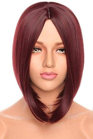 

Парик бордовый, парик вишневый каре без челки