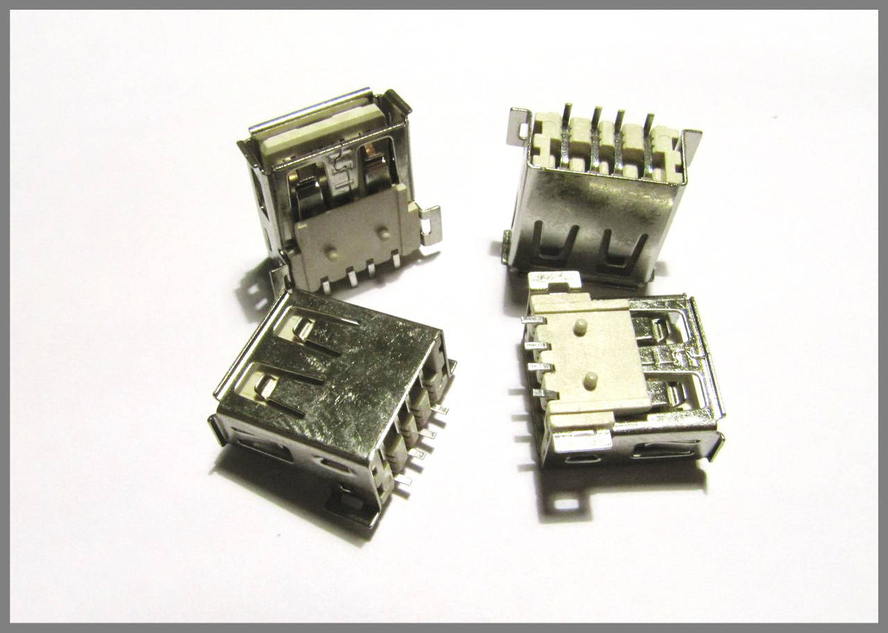 

Гнездо USB, тип А, 4pin, SMD.