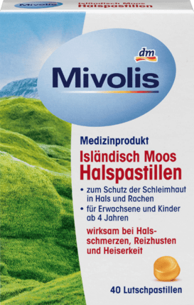 

Mivolis Isländisch Moos Halspastillen Исландский мох пастилки от кашля 40 шт.