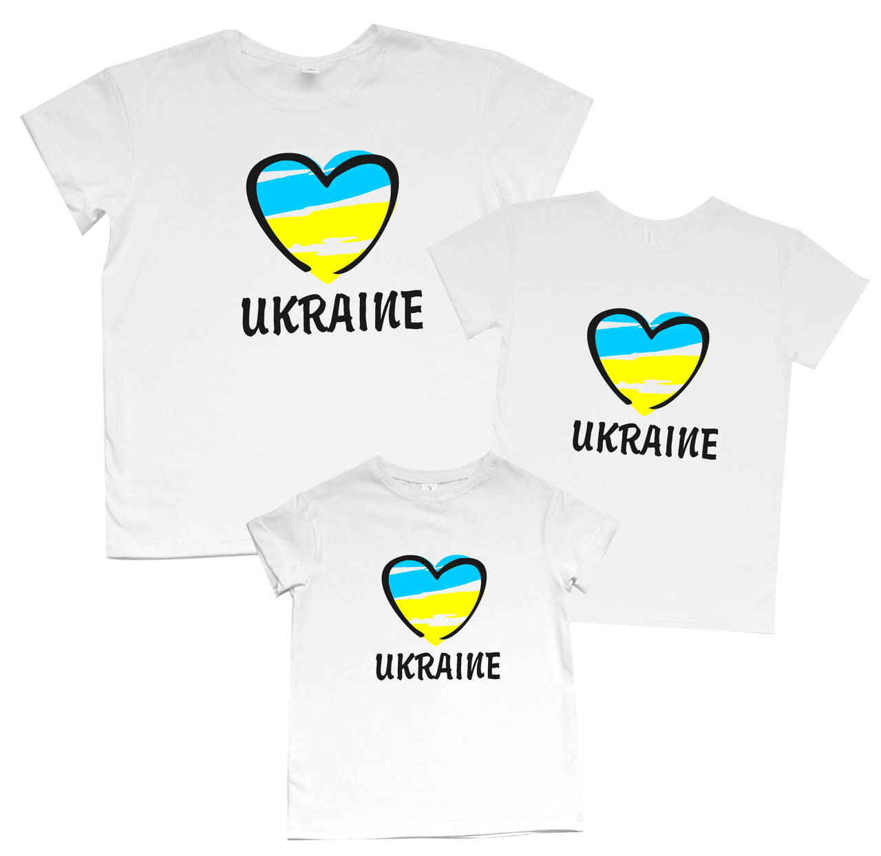 

Футболки в наборе с принтом "украина сердце" Family look