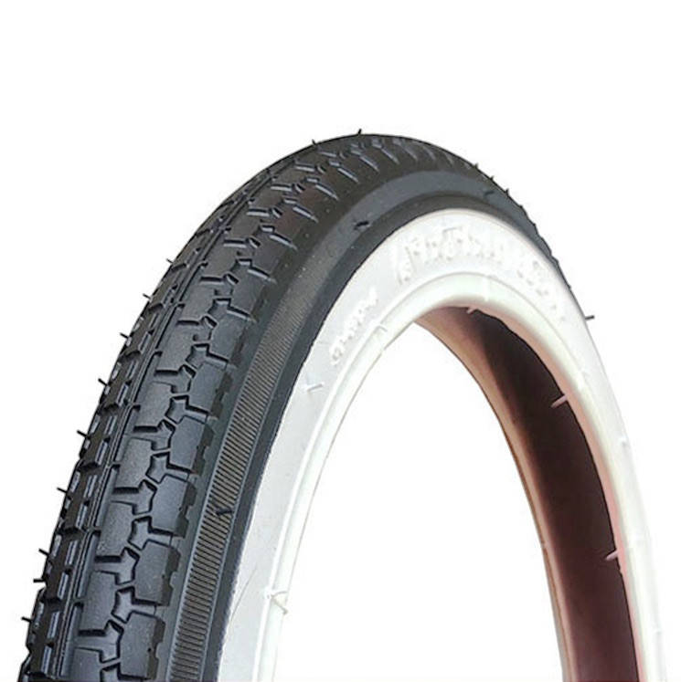 

Покрышка 14 x 1 3/8 х 1 5/8 (44-288) Deli Tire с белым кантом для детской коляски, Черный