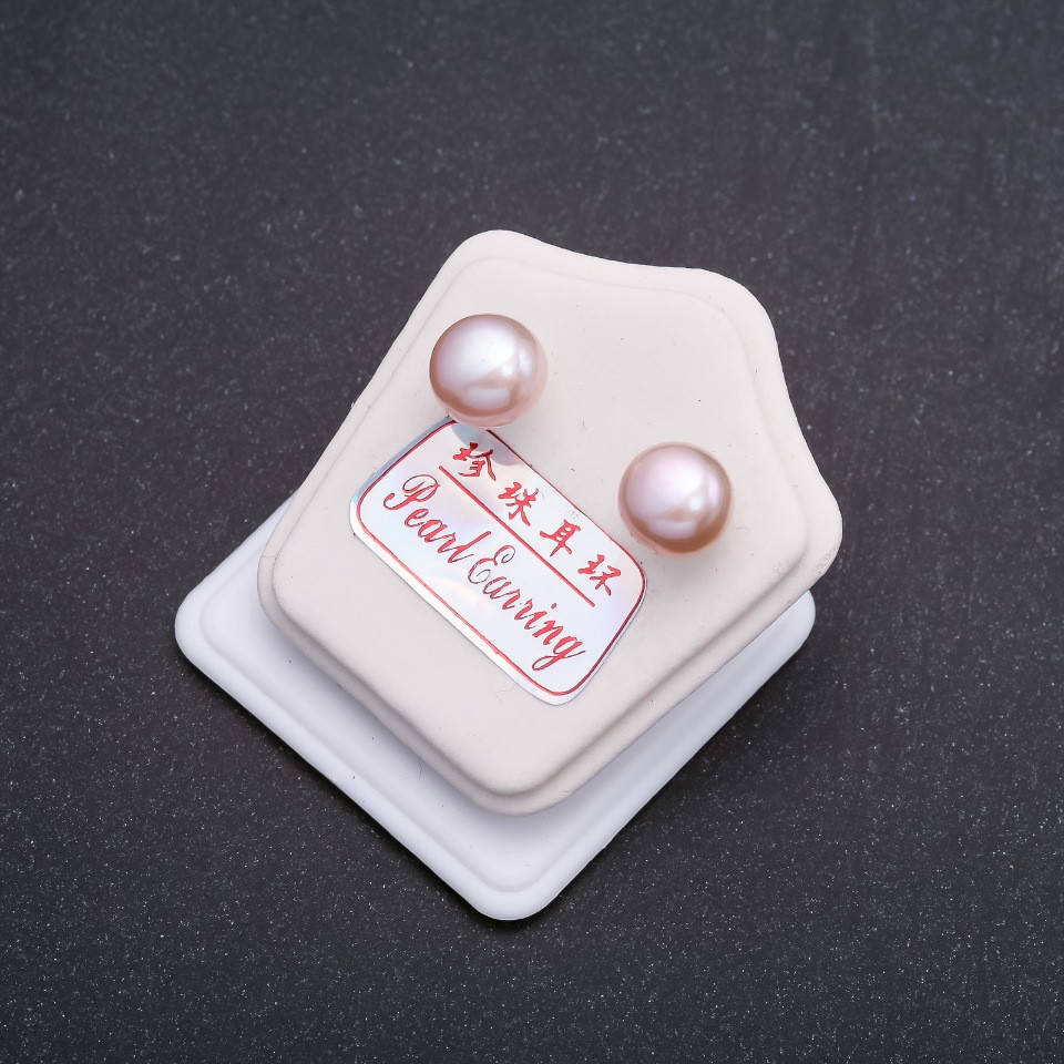 

Серьги гвоздики речной жемчуг серебрянная застежка d-11-12мм цвет персиковый