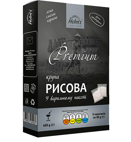 

Крупа рисовая ТМ «Holm’s» — варочный пакет в картонной упаковке 400 г