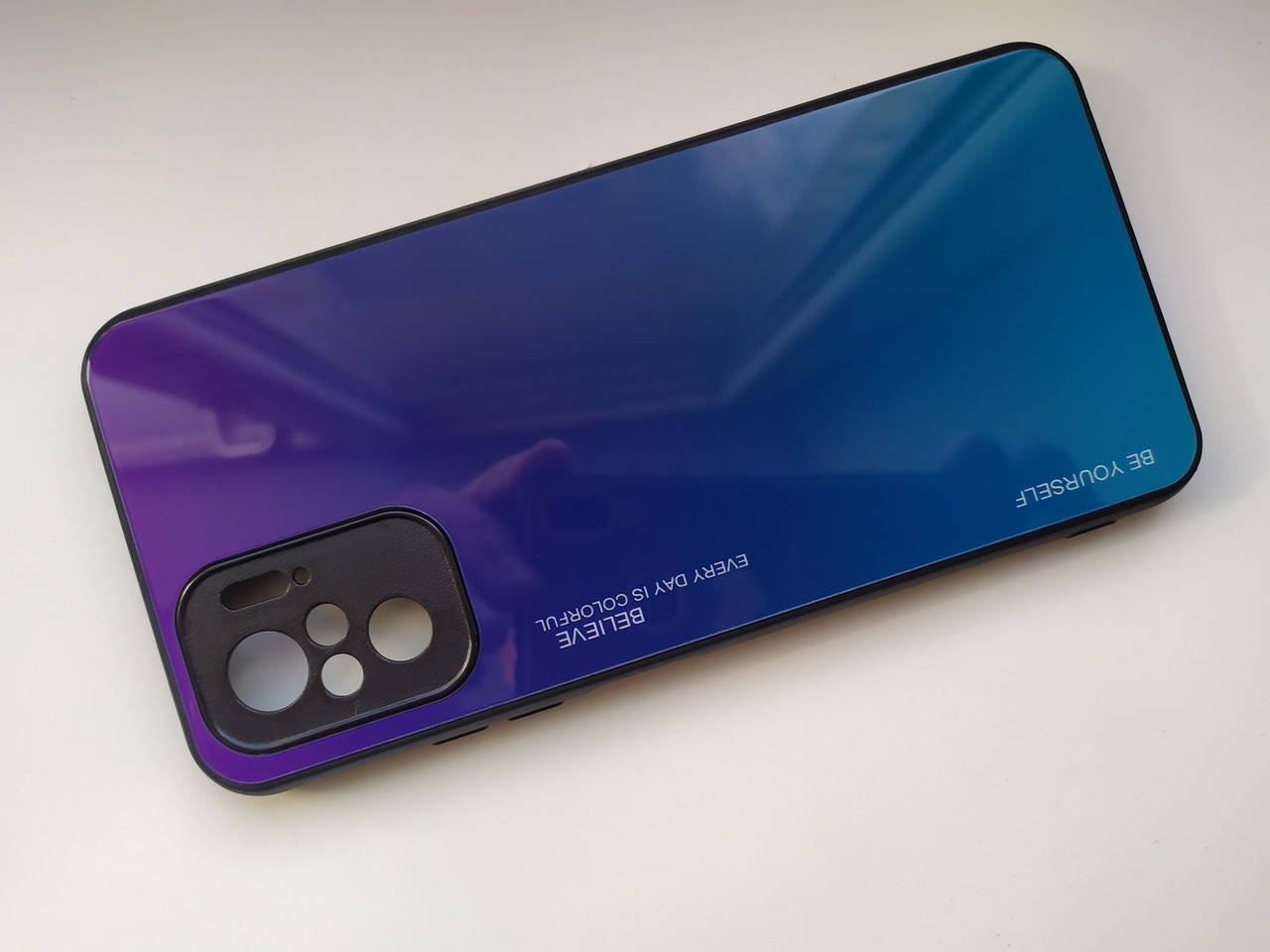 

Чехол градиент стеклянный для Xiaomi Redmi Note 10 Note 10s, Фиолетовый