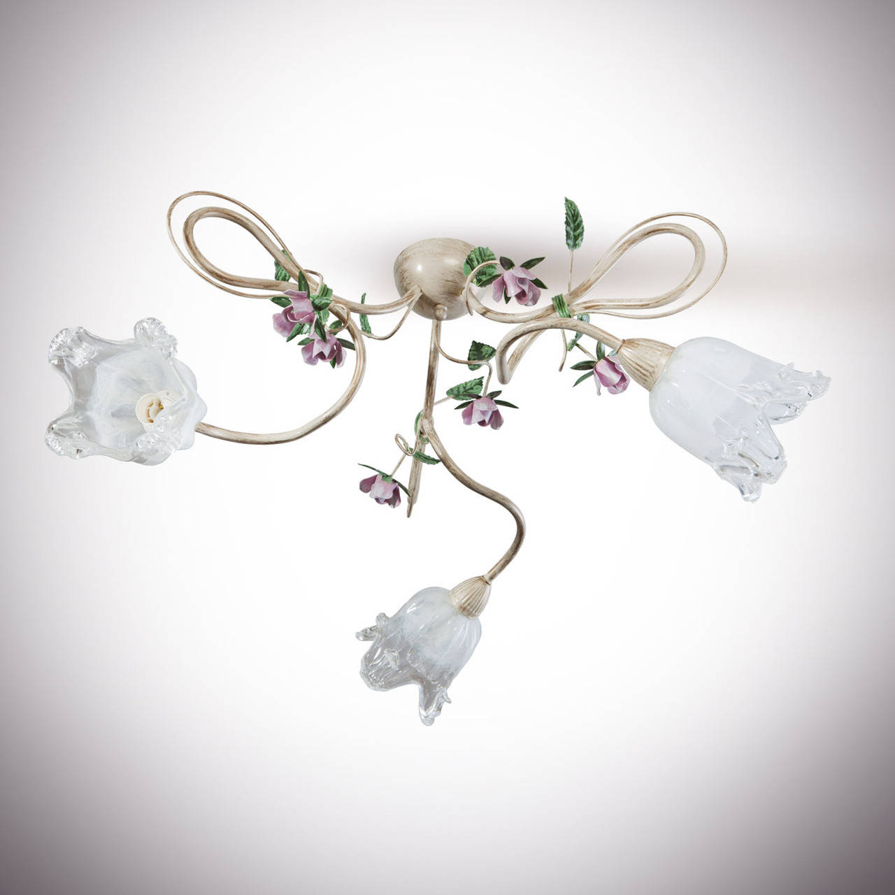 

Люстра припотолочная в стиле прованс для спальни, гостиной на 3 лампочки 1850