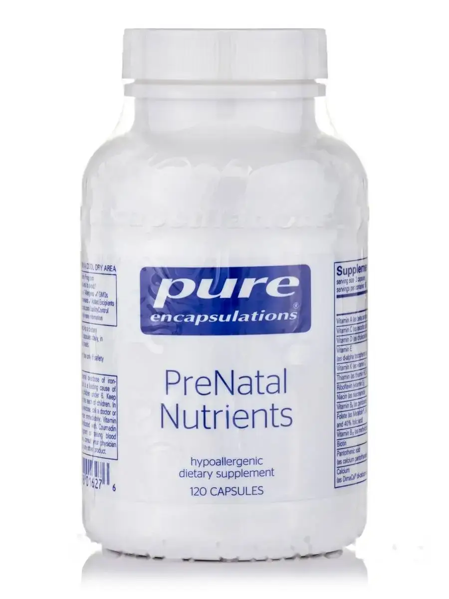 

Пренатальные питательные вещества, PreNatal Nutrients, Pure Encapsulations, 120 капсул