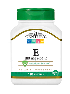 

Вітамінна добавка 21st Century Vitamin E 180 mg (400 IU) 110 Softgels