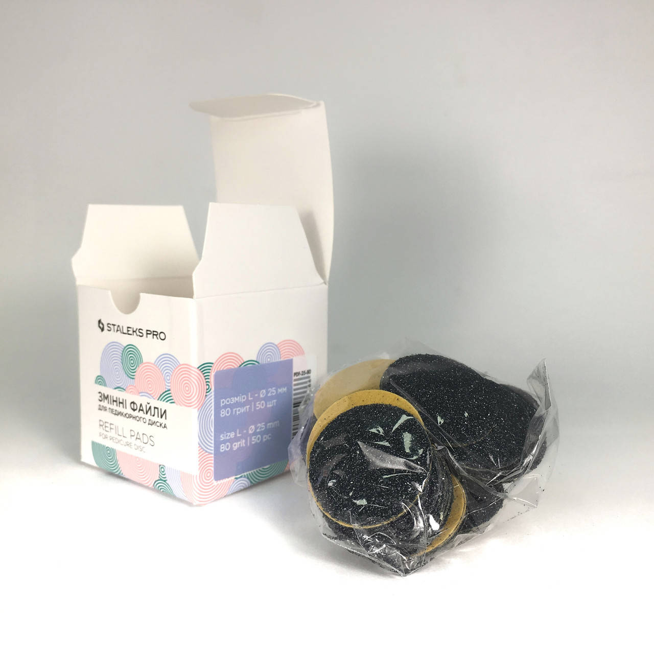 

Сменные файлы для педикюрного диска L (25 мм) 80 грит 50 шт