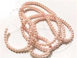 

Бусины Майорка розовая на нитке гладкий шарик d-4мм L-80см