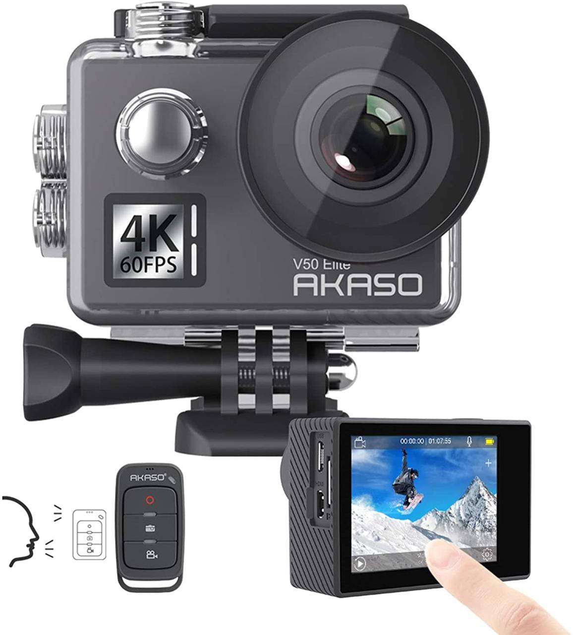 

AKASO V50 Elite 4K60fps Сенсорний екран WiFi Екшн-камера Голосове управління EIS