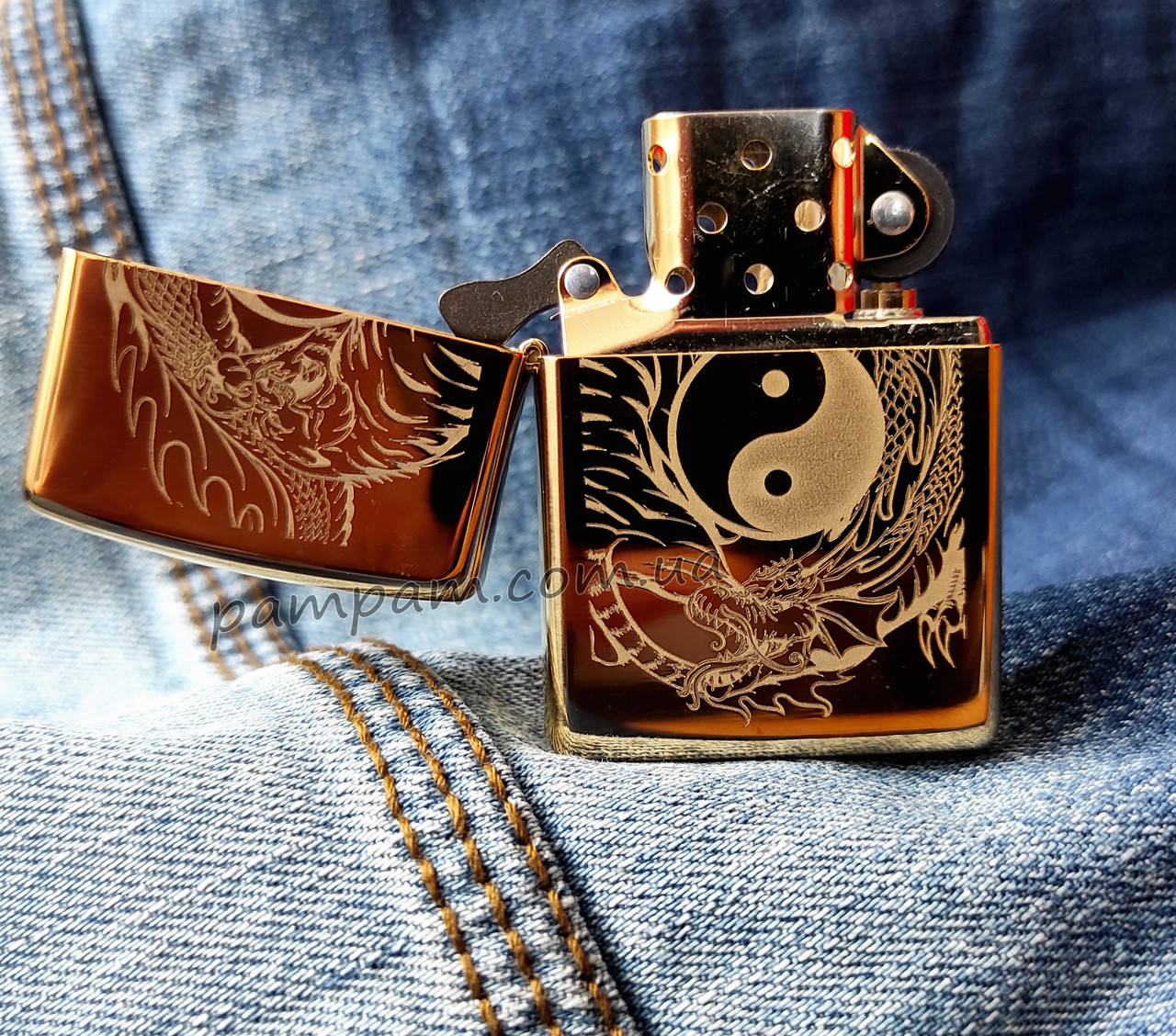 

Зажигалка Zippo 49024 Tiger and Dragon Design, Золотистый