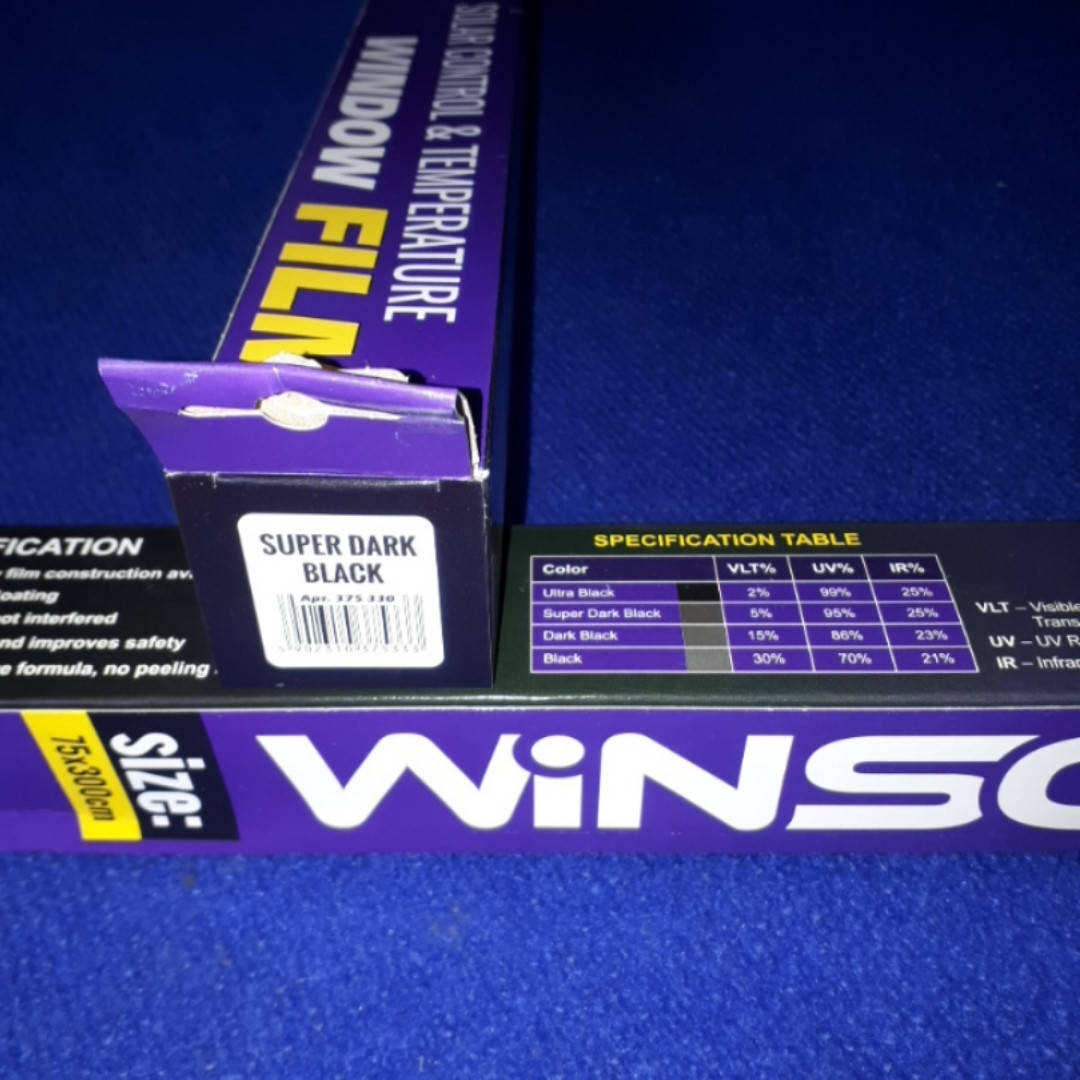

Пленка тонировочная Winso 350320 Super Dark Black 75см 375330, Черный