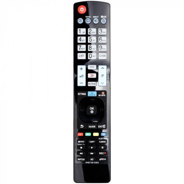 

Пульт ДУ LG AKB73615303 QS универсальный для плоских телевизоров, Черный