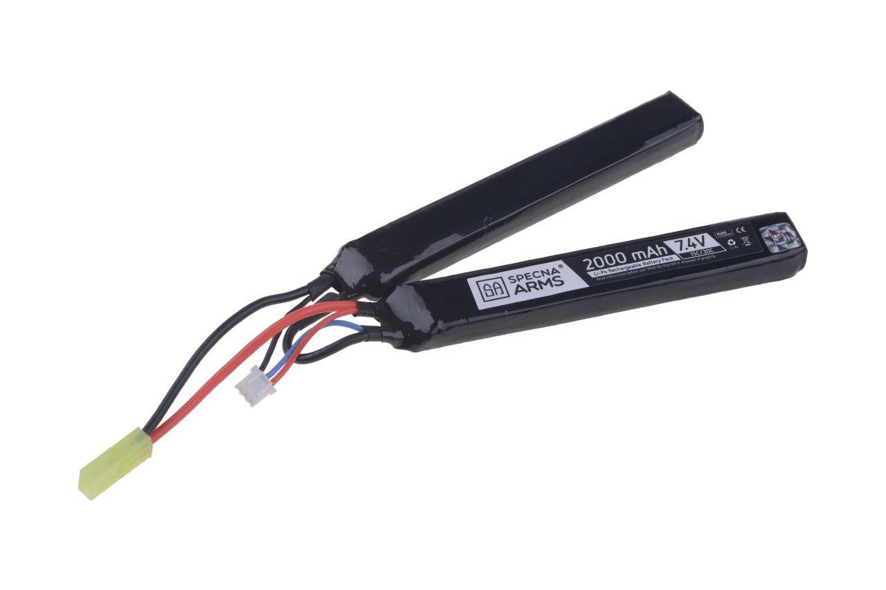 

АккумуляторLiPo 7,4V 2000mAh 15/30C - 2-модульный [Specna Arms] (для страйкбола)