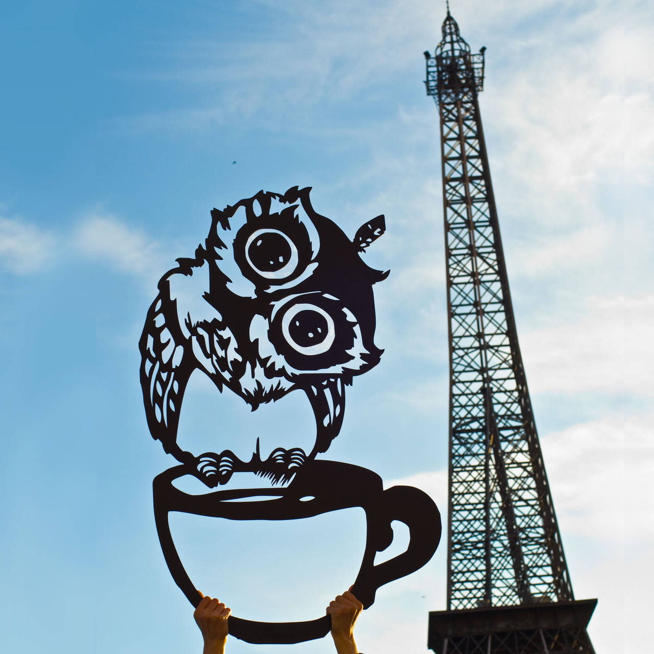 

Декоративное панно из дерева Сова на чашке кофе