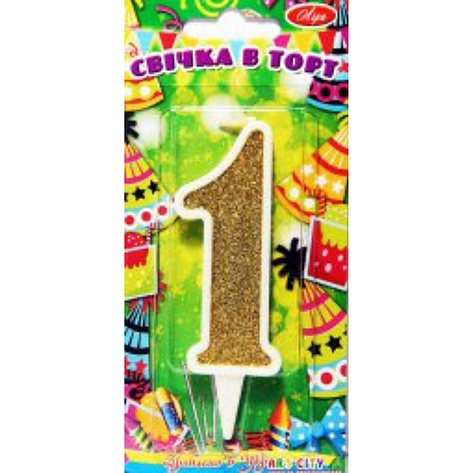 

Свечка-цифра 1 золото