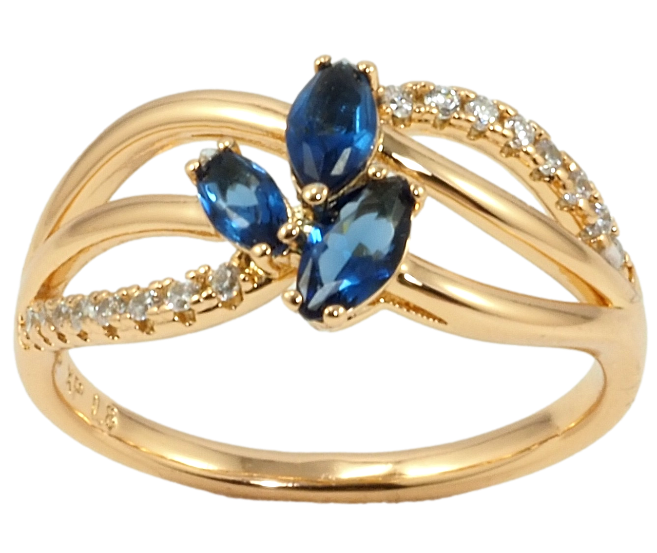 

Кольцо Xuping Позолота 18K "Узор с синими фианитами" р.16,17,18,18.5