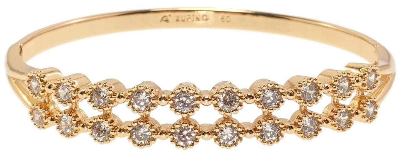 

Браслет Xuping Позолота 18K "Двойная дорожка кристаллов" ø 6см