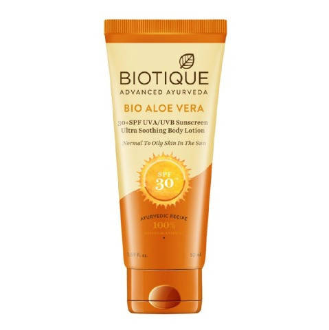 

Лосьон для тіла сонцезахисний Біо Алое Вера SPF30 Біотік 50 мл, Biotique Bio Aloe Vera Body Sun Lotion, Лосьон