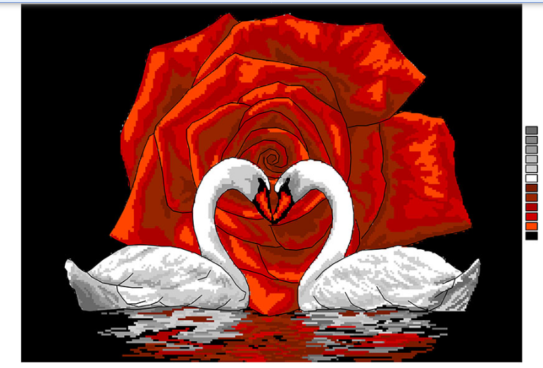 

Канва с рисунком для вышивки нитками " Пара лебедей"