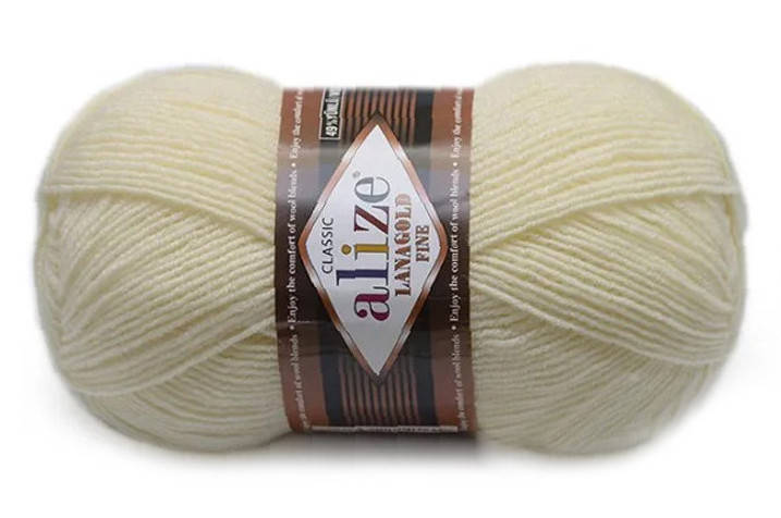 

Alize LanaGold Fine, крем №01, Молочный