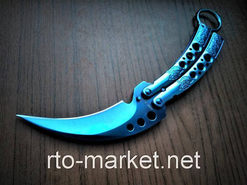 

Нож складной балисонг(бабочка), керамбит(коготь)градиент из игры CS:GO
