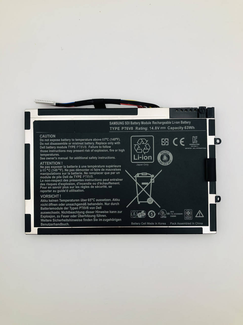 

Аккумулятор для ноутбука Dell PT6V8, (14.8V, 5200mAh), Samsung, ORIG, Черный