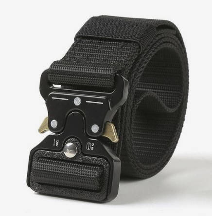 

Тактический черный ремень с металлической пряжкой кобра