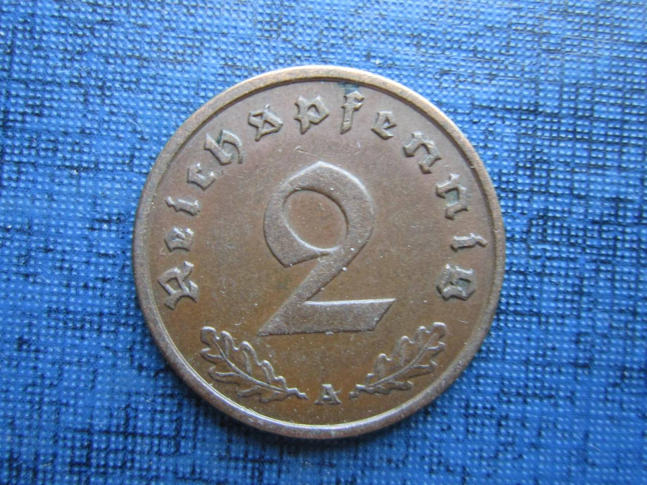 

Монета 2 пфеннига Германия 1939 А 1937 А 1938 А Рейх свастика 3 даты цена за 1 монету