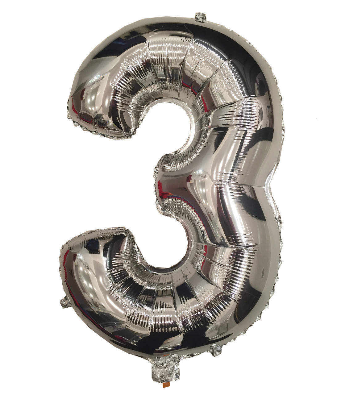 

Шар цифра 3 фольгированный серебро 35 см., Серебристый