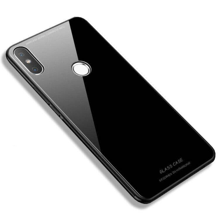 

Силиконовый чехол со Стеклянной крышкой для Xiaomi MiA2 цвет Черный