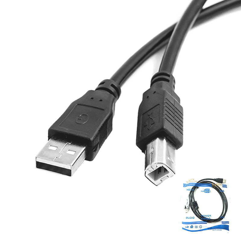 

Кабель Lesko USB 2.0 AM/BM 1,5m для подключения принтера к компьютеру, Черный