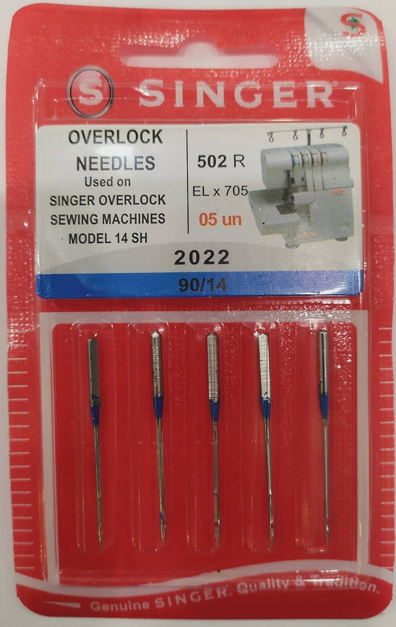 

Иглы SINGER 2022/№90, ELx705 д/трикотажа, оверлочные (1блистер)