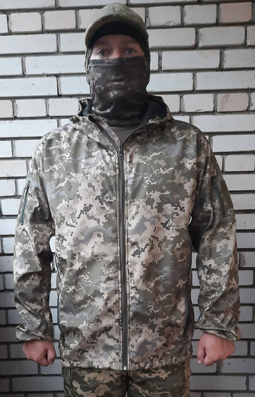 

Непромокаемая куртка softshell пиксель 46-56рр, Хаки