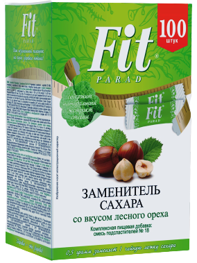 

Сахарозаменитель ФитПарад №18 в стиках (1:10) вкус Лесной Орех (50 грамм)