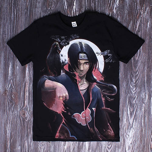 

Подростковая футболка аниме итачи учиха itachi uchiha наруто 100% хлопок