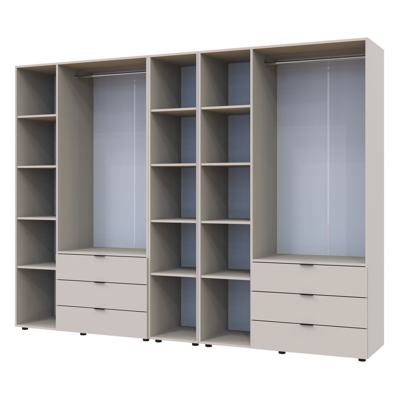 Розпашна Шафа для одягу Doros Гелар з Етажеркою Кашемір 3+3 ДСП 270.6х49.5х203.4 (80737652) 6