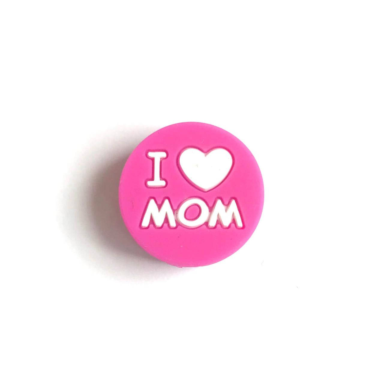 

I LOVE MOM (малина) силиконовые бусины